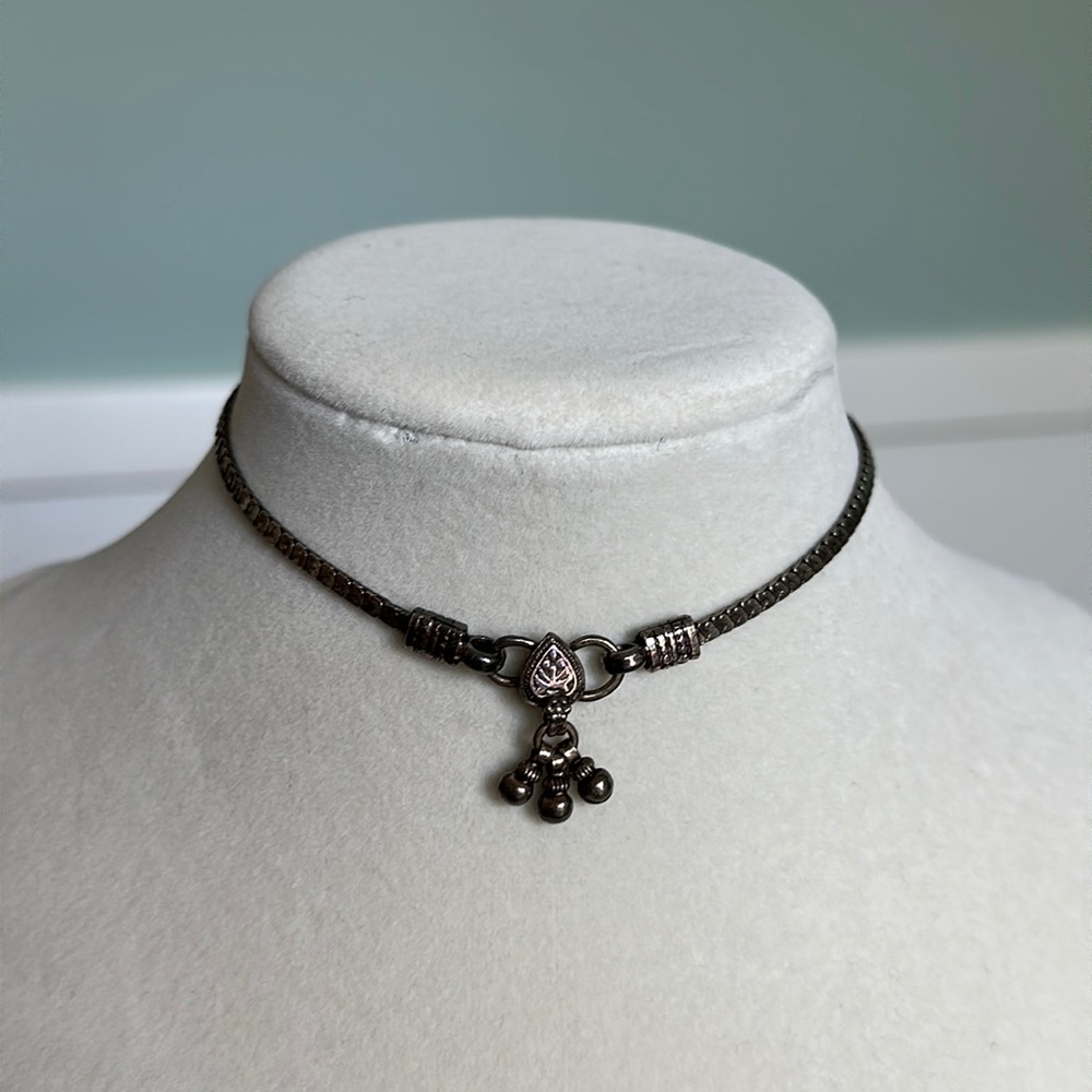 Genuine Antique Indian Silver chain and silver bead Anklet Bollywood 10.5”